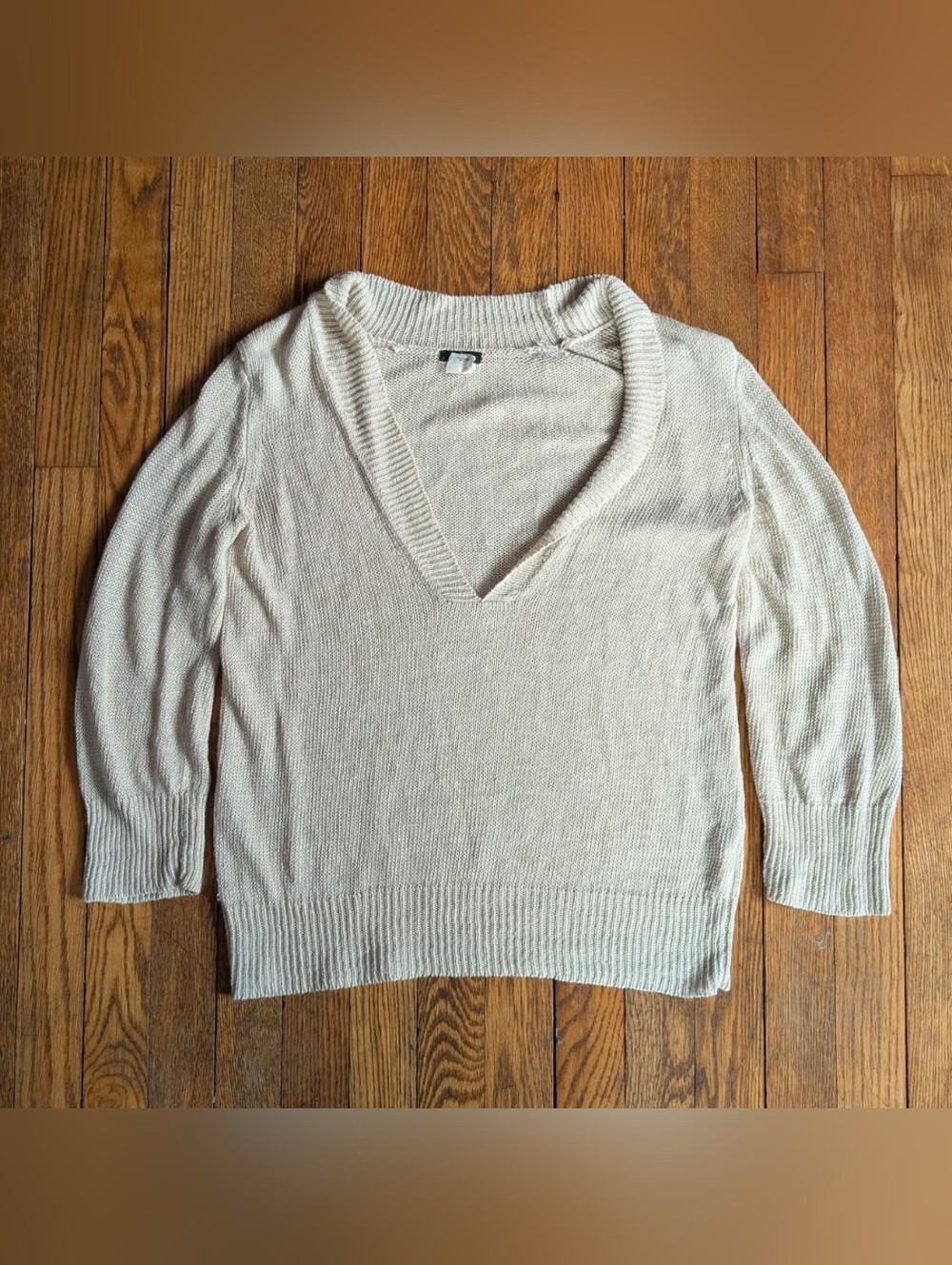 Vintage J.Crew Lightweight Knit V-neck Hemp Minimalist Sweater